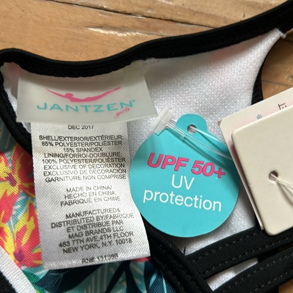 Jantzen Girls Swim 2PC Swimsuit Set Size 6 Multi UPF 50 + UV Protection NWT - Picture 5 of 7